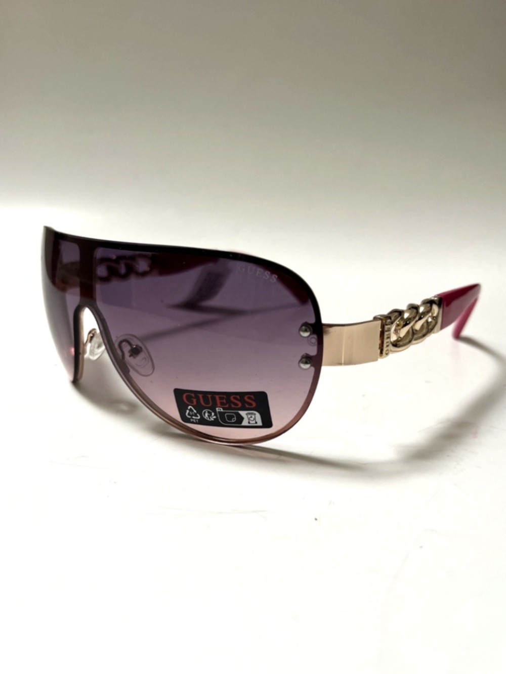 New GUESS Aviator Wrap Sunglasses GO00037 Pink Gold Acetate Gradient Lens